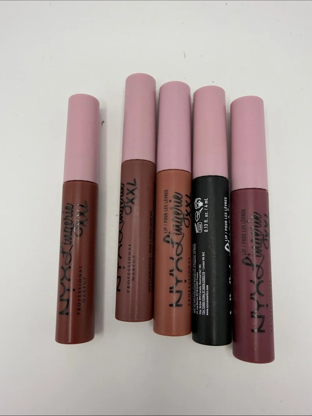 NYX Liquid Lipstick Five-Pack in Mauve, Rose, Nude, Brown, Plum